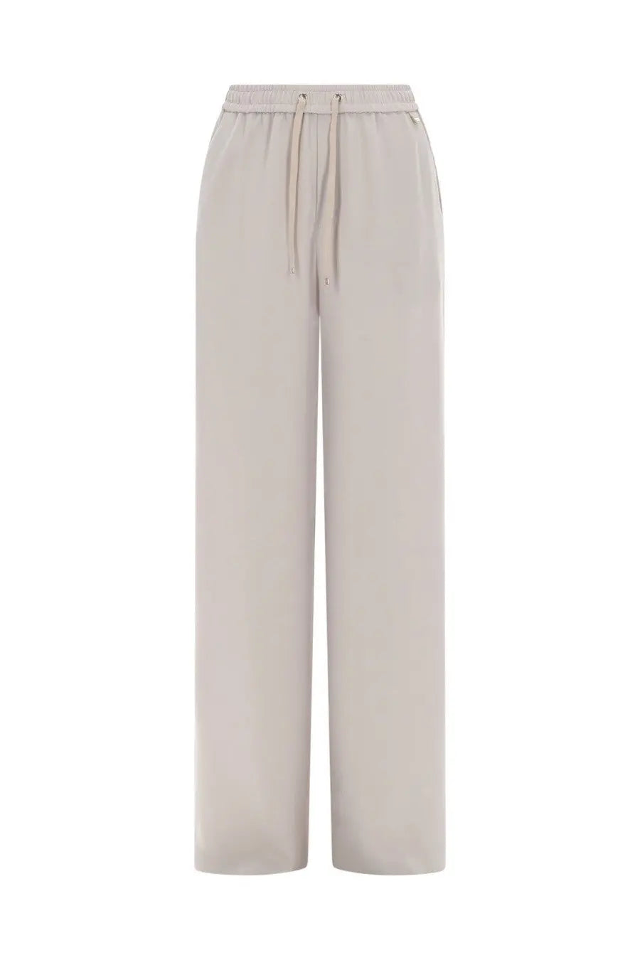 Beige wide-leg jogger pants by Herno with elastic waistband and matching drawstring for comfortable everyday wear