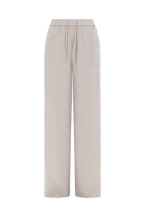 Beige wide-leg trousers with elastic waistband and drawstring from herno women jogger pants pink collection