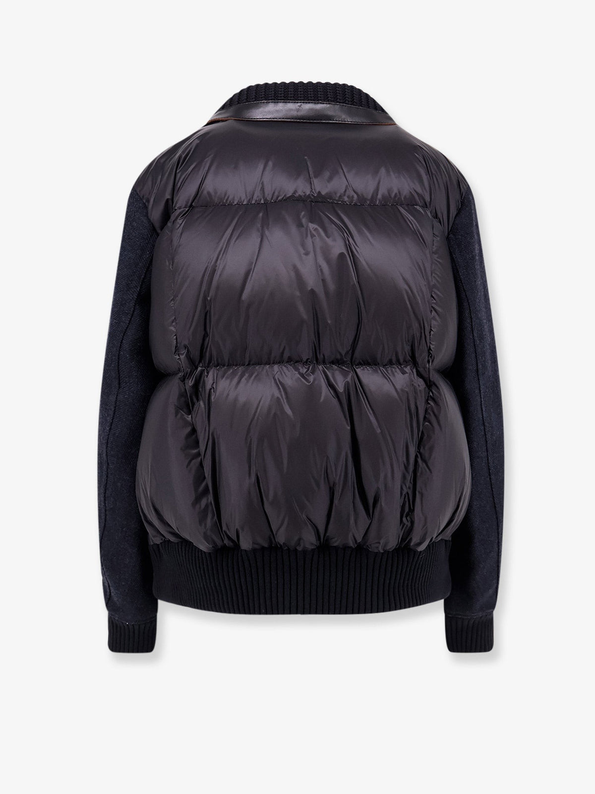 Sacai Women's Herringbone Wool Padded Bomber Black