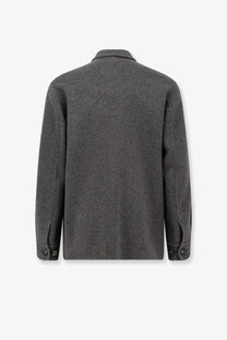 Hevò men’s bari wool coat grey dark gray textured woolen jacket with classic collar and buttoned cuffs