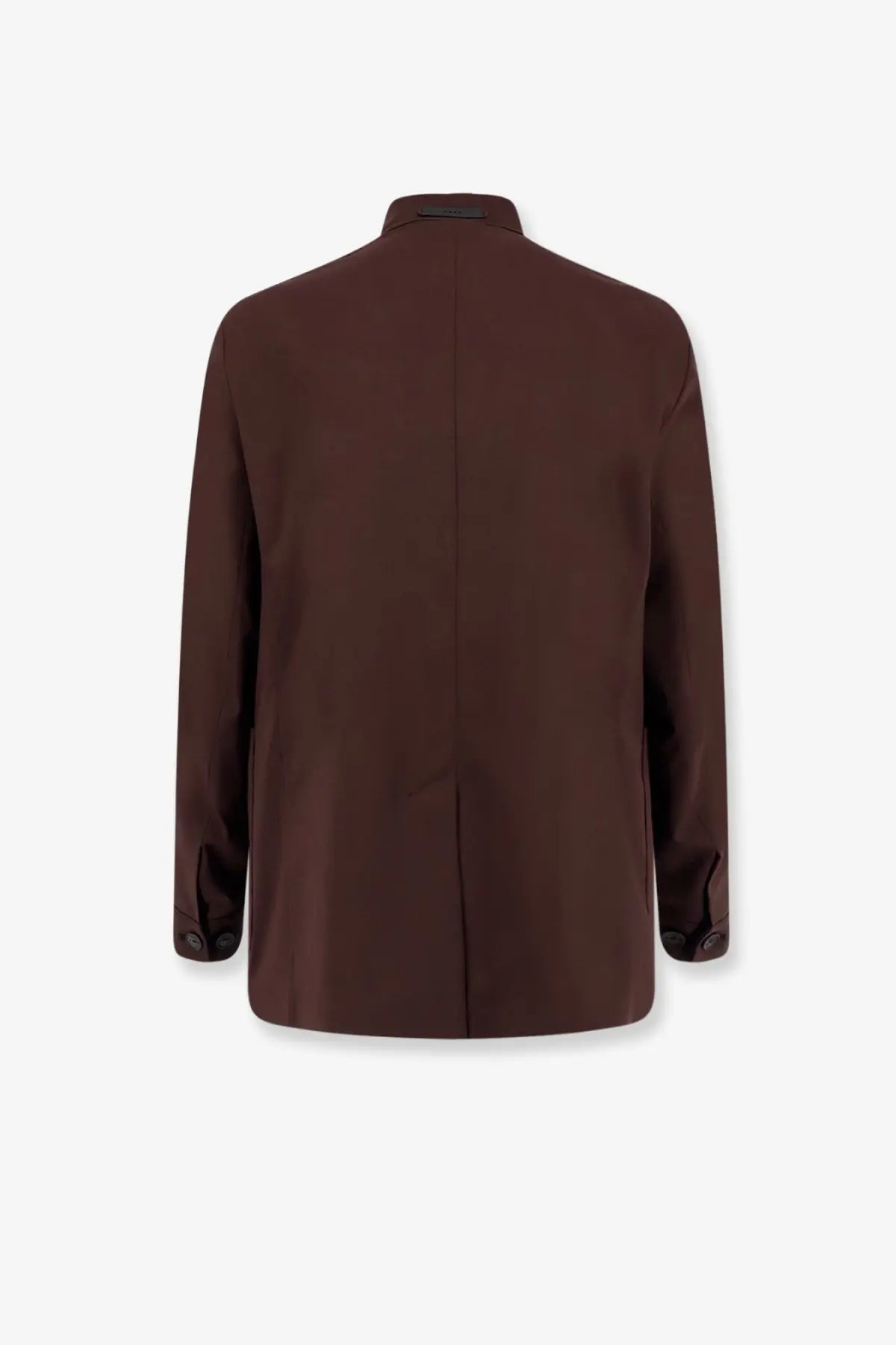 Hevò men’s Caslvecchio wool blend jacket in dark brown with a tailored fit and subtle stitching details