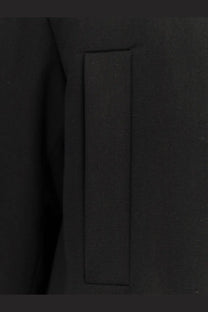 Hevò men’s castel del monte black cotton jacket pocket with textured fabric and precise stitching detail