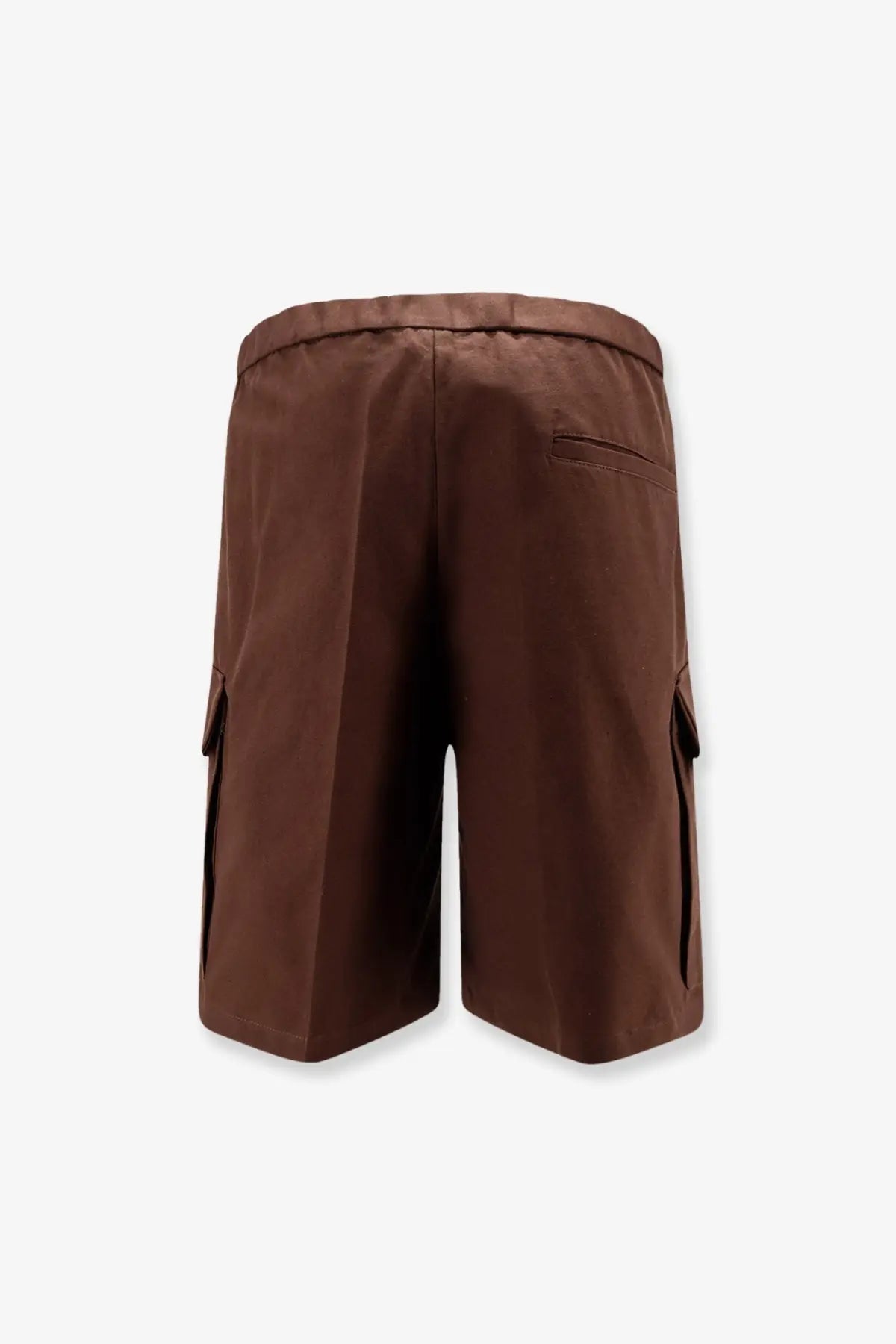 Hevò men’s cotton brown cargo shorts with drawstring waist and side pockets