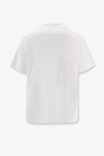 Hevò men’s cotton blend white short-sleeved button-up shirt with a clean minimalist design