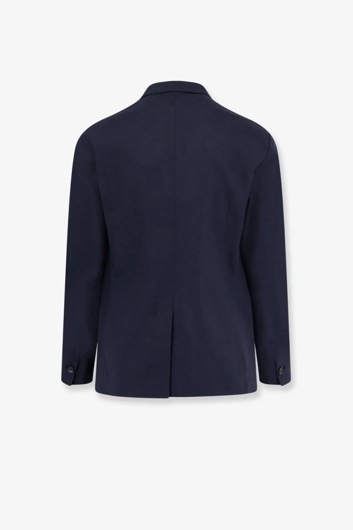 Hevò men’s galatina tailored navy blue blazer with classic collar and buttoned cuffs in linen and viscose blend