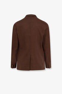 Brown blazer from hevò men’s galatina linen and viscose suit with classic tailored fit and subtle buttoned cuffs