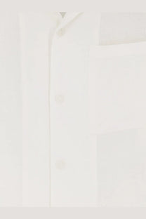 Hevò men’s white button-down shirt with a crisp collar made from linen and viscose blend for breathable comfort