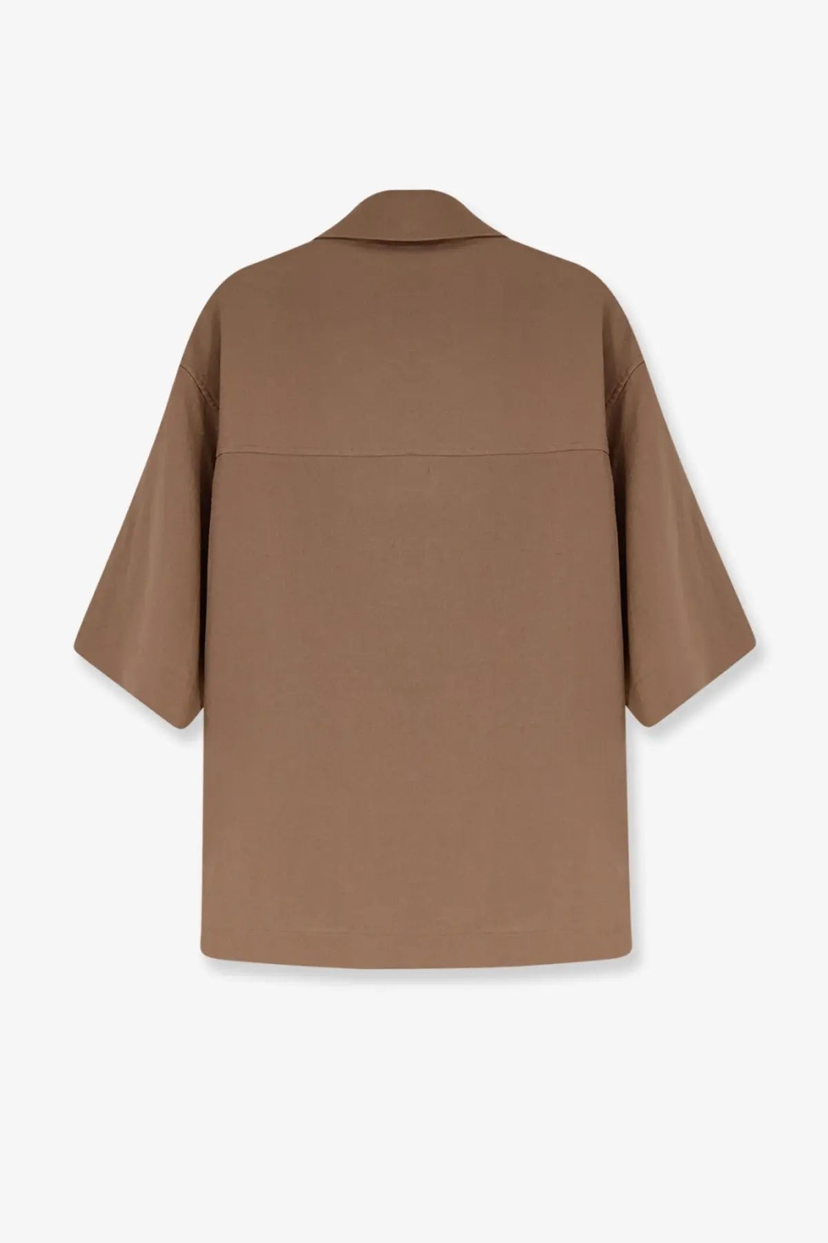 Hevò men’s montursi relaxed fit camel blazer with short sleeves made of linen and viscose for stylish comfort