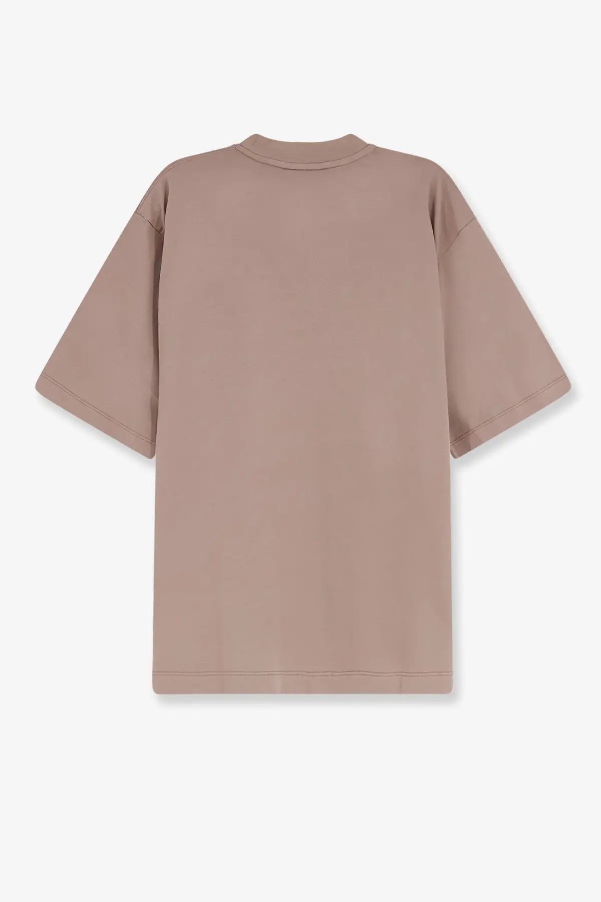 Hevò men’s mulino soft taupe oversized cotton t-shirt with relaxed fit and crew neckline in beige