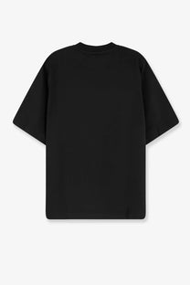 Hevò men’s mulino cotton black oversized crewneck t-shirt with short sleeves for casual wear