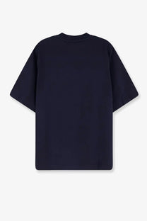 Dark navy blue oversized crewneck t-shirt with relaxed fit made of cotton from hevò men’s mulino collection