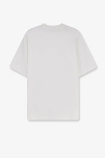White oversized cotton t-shirt with relaxed fit and short sleeves from hevò mens mulino cotton shirt white collection