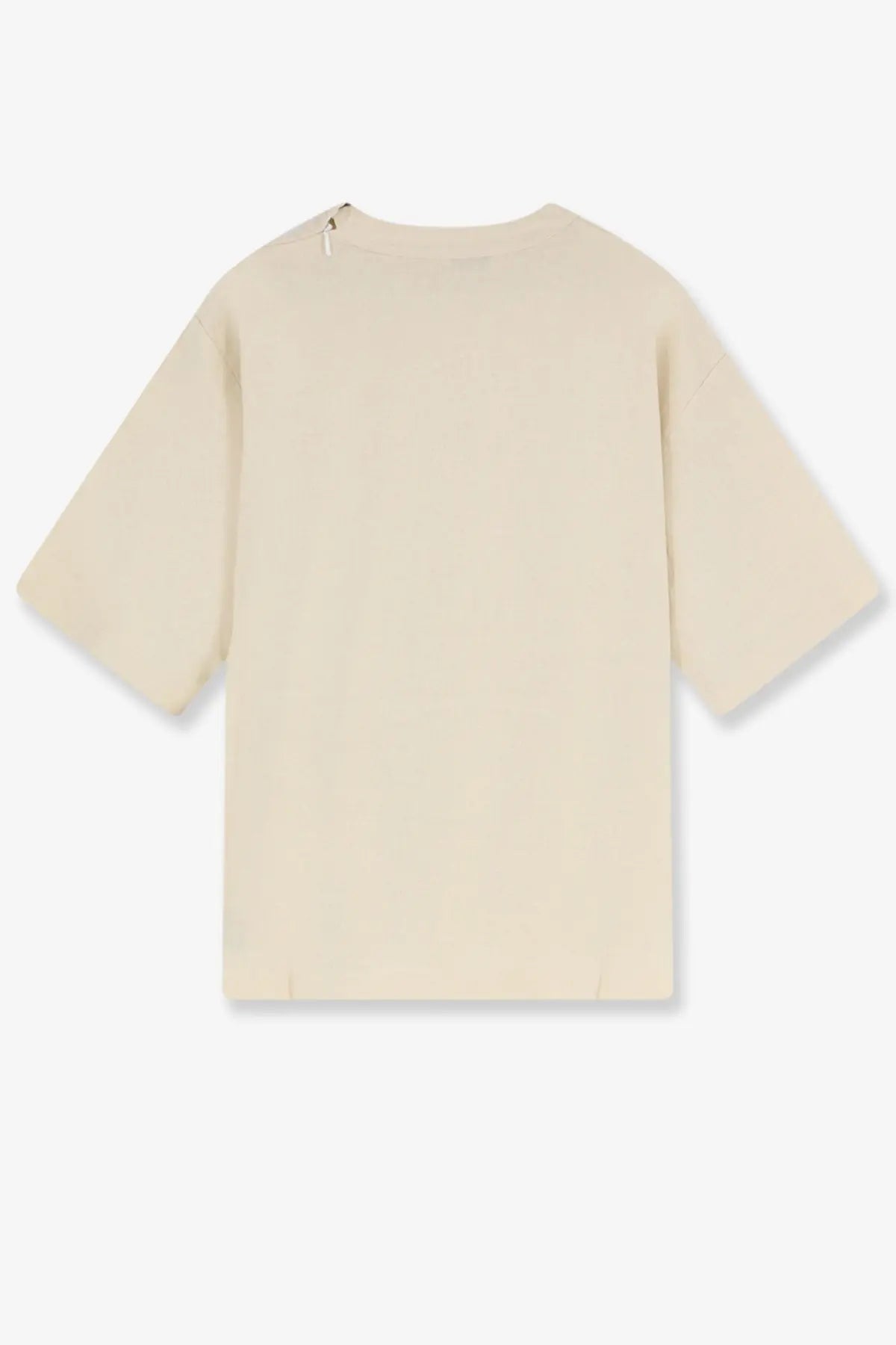 Hevò men’s ripalta cream oversized short-sleeved linen and viscose blend shirt with subtle zipper neckline detail