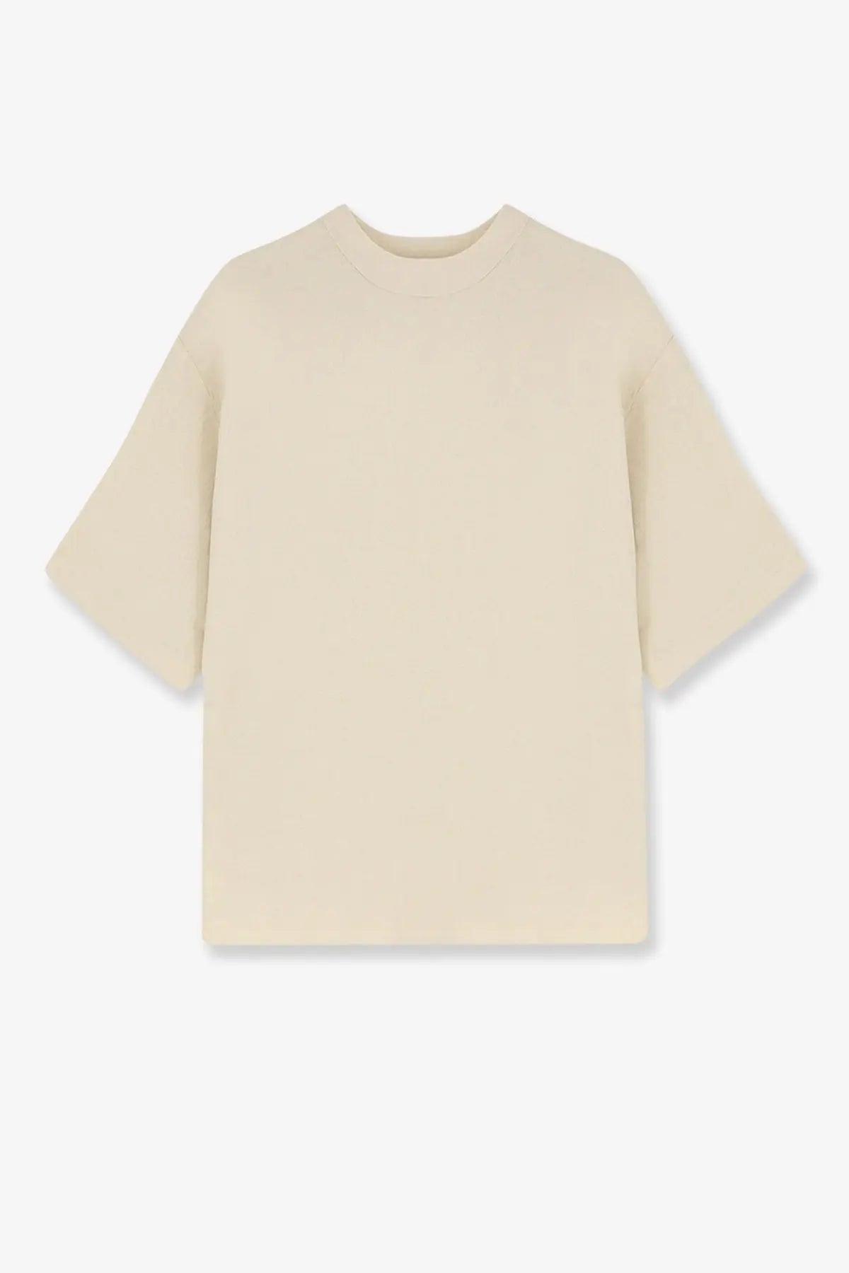 Hevò men’s ripalta cream linen and viscose blend oversized t-shirt with relaxed fit and short sleeves