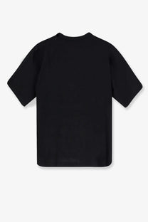 Hevò men’s ripalta black short-sleeved t-shirt made from linen and viscose blend with subtle stitching details