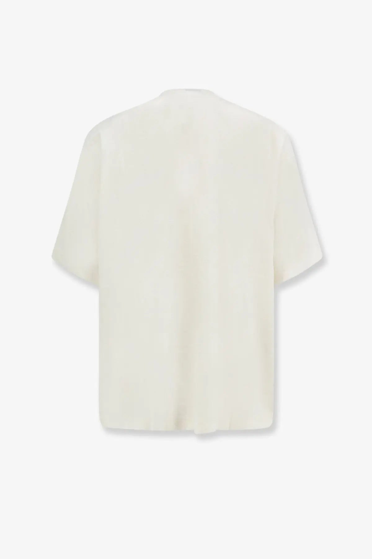 Hevò men’s ripalta cream silk blouse with short sleeves lightweight relaxed fit