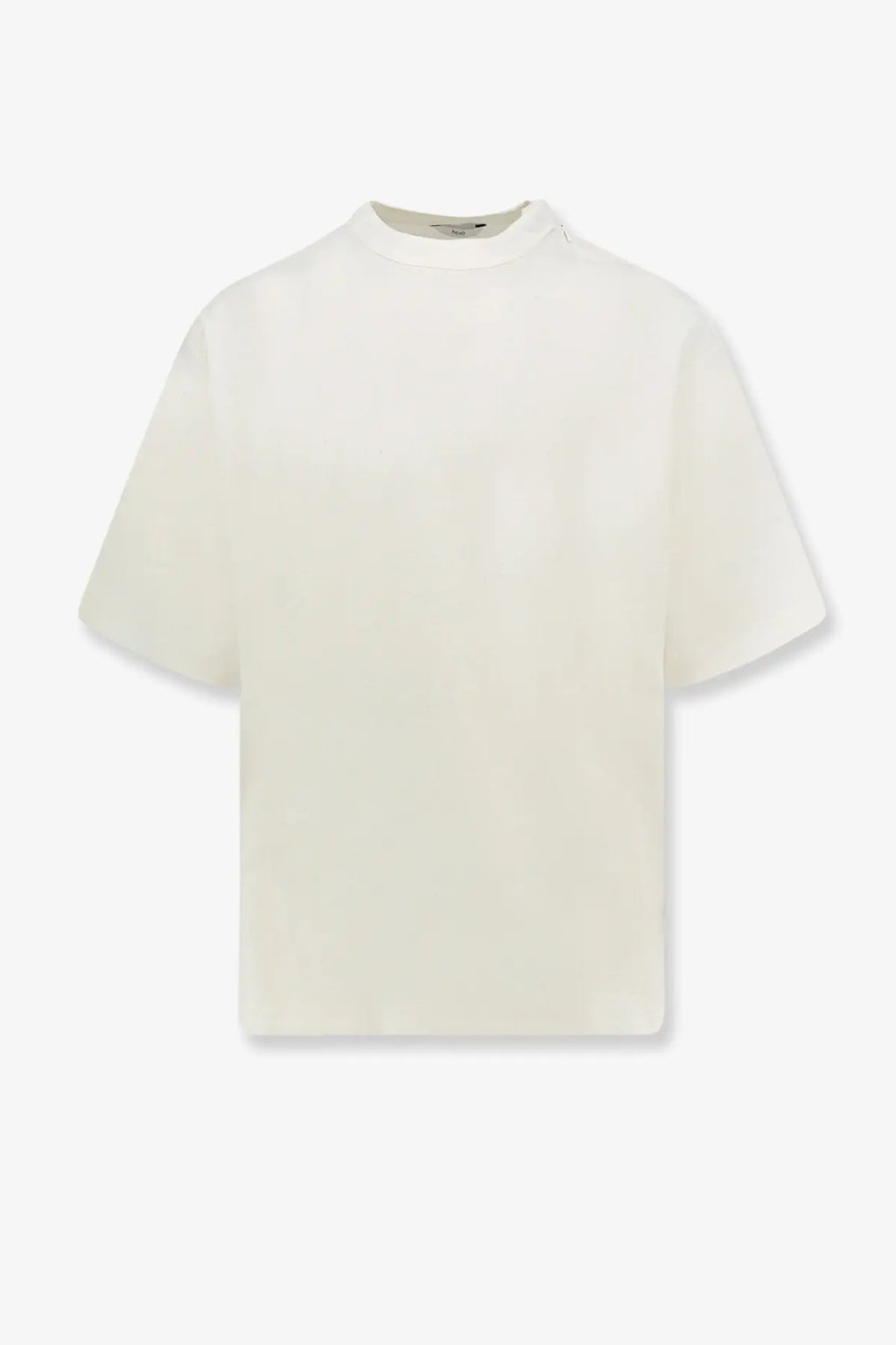 Hevò men’s ripalta off-white crewneck t-shirt in a soft textured linen and viscose blend with a relaxed fit