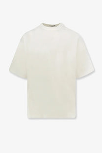 Hevò men’s ripalta off-white crewneck t-shirt in a soft textured linen and viscose blend with a relaxed fit