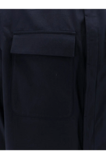 Dark navy flap pocket stitched on the side of hevò men’s specchiolla cotton shirt blue