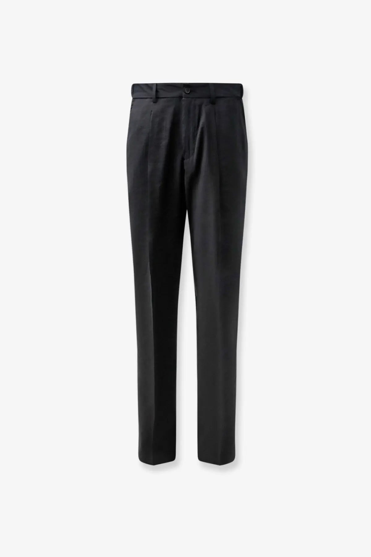 Hevò men’s torre canne black pleated modal blend trousers with tailored fit and belt loop detail