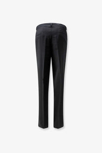 Hevò men’s torre canne black modal blend tailored trousers with a sleek straight-leg cut and subtle back creasing