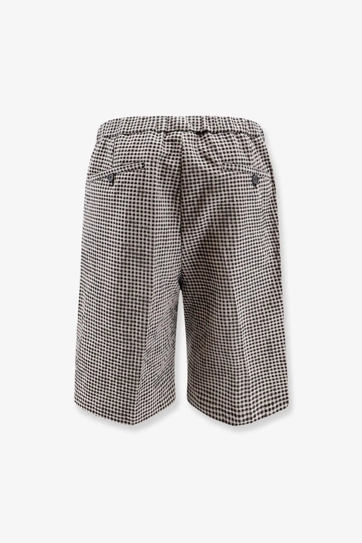 Hevò men’s torre lapillo black and white checkered shorts with elastic waistband for casual wear