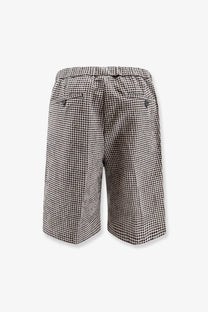 Hevò men’s torre lapillo black and white checkered shorts with elastic waistband for casual wear