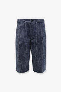 Hevò Men's Torre Lapillo Cotton Blend Shorts Blue