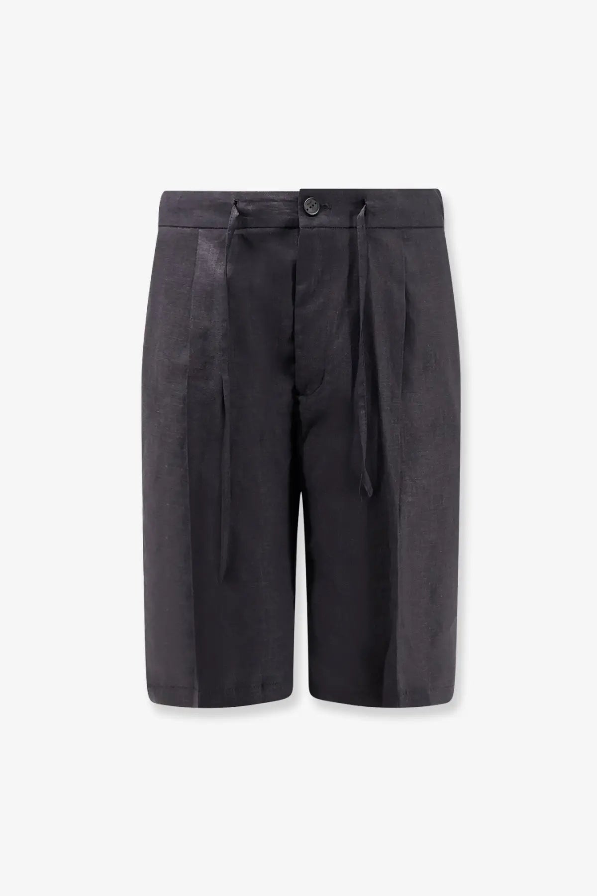 Hevò Men's Torre Lapillo Linen and Viscose Shorts Black