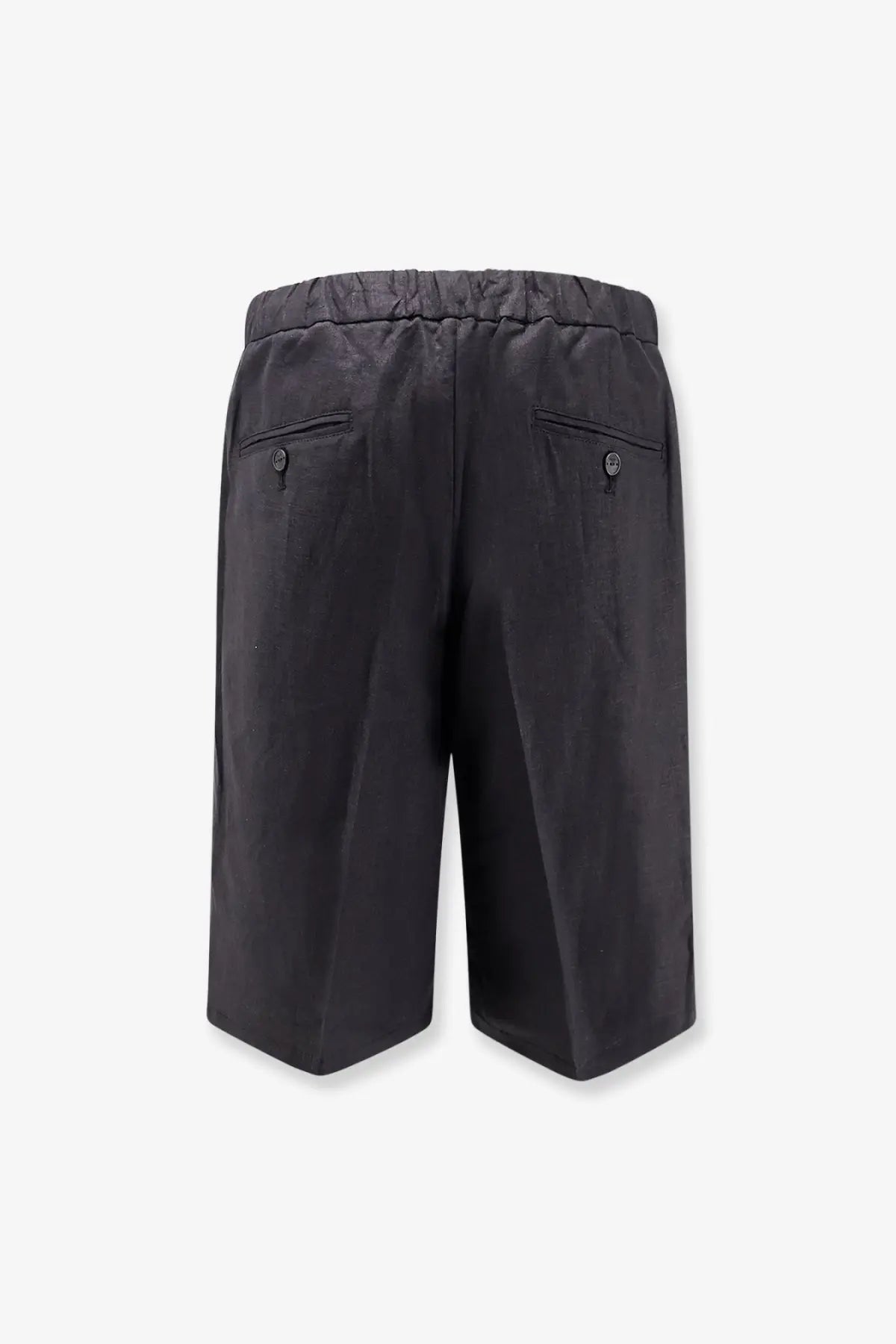 Hevò Men's Torre Lapillo Linen and Viscose Shorts Black