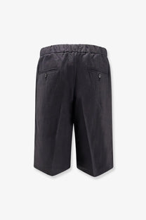 Hevò Men's Torre Lapillo Linen and Viscose Shorts Black