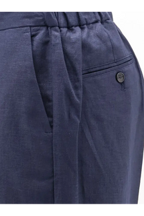 Hevò Men's Torre Lapillo Linen and Viscose Shorts Blue