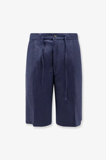 Hevò Men's Torre Lapillo Linen and Viscose Shorts Blue