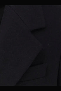 Hevò men’s virgin wool coat blue with structured lapels and classic tailored design in black wool