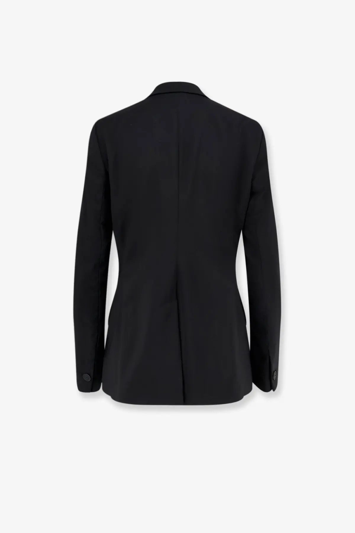 Hevò women’s frigole black tailored blazer with sleek structured silhouette and subtle seam detailing in virgin sheeps wool