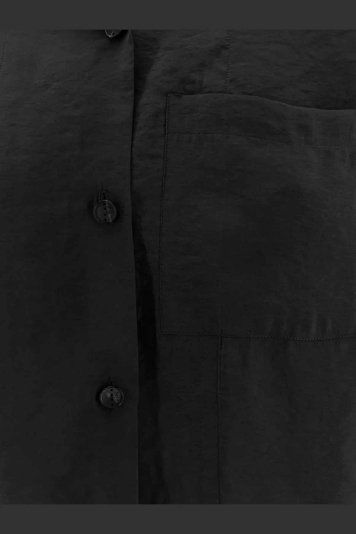 Hevò women’s novoli black button-up shirt with subtle stitching and dark buttons made from modal blend fabric