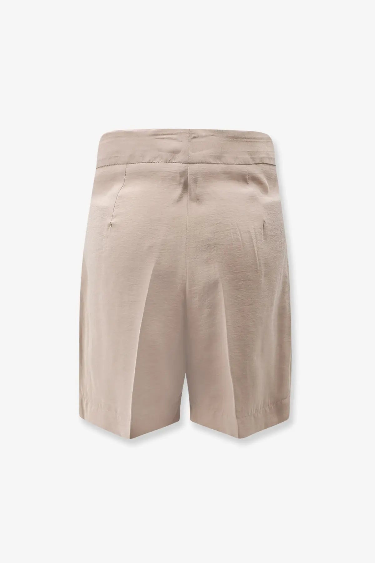 Bevò women’s torre lapillo modal blend beige bermuda shorts with pleated design tailored waistband and structured seams