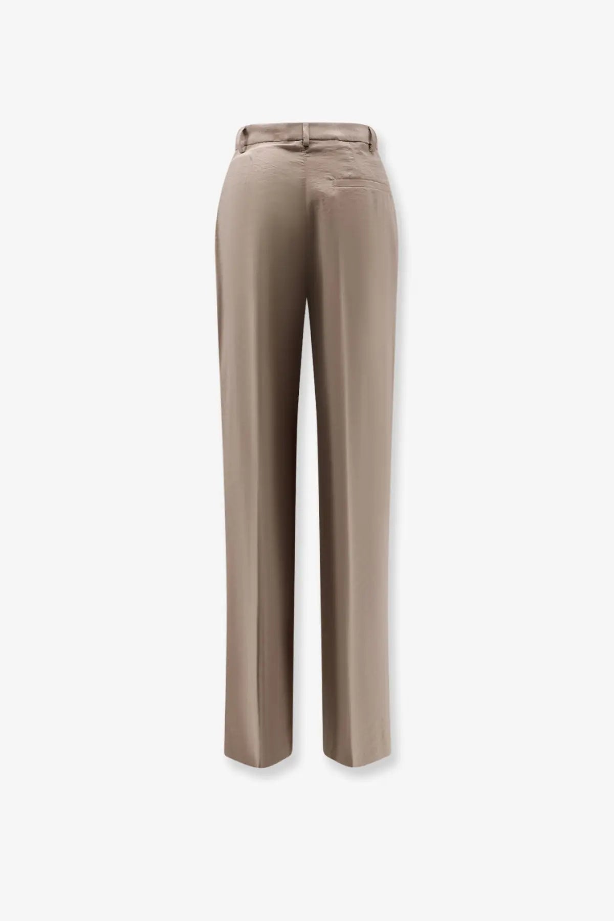 Bevò womens beige straight-leg trousers in modal and polyester with sleek tailored fit and subtle creasing at the back