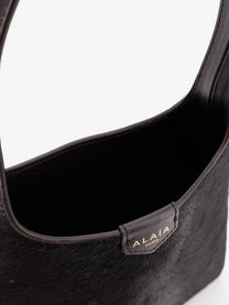 ALAÏA Women's Hobo Pony Skin Handbag Chocolat, view 4