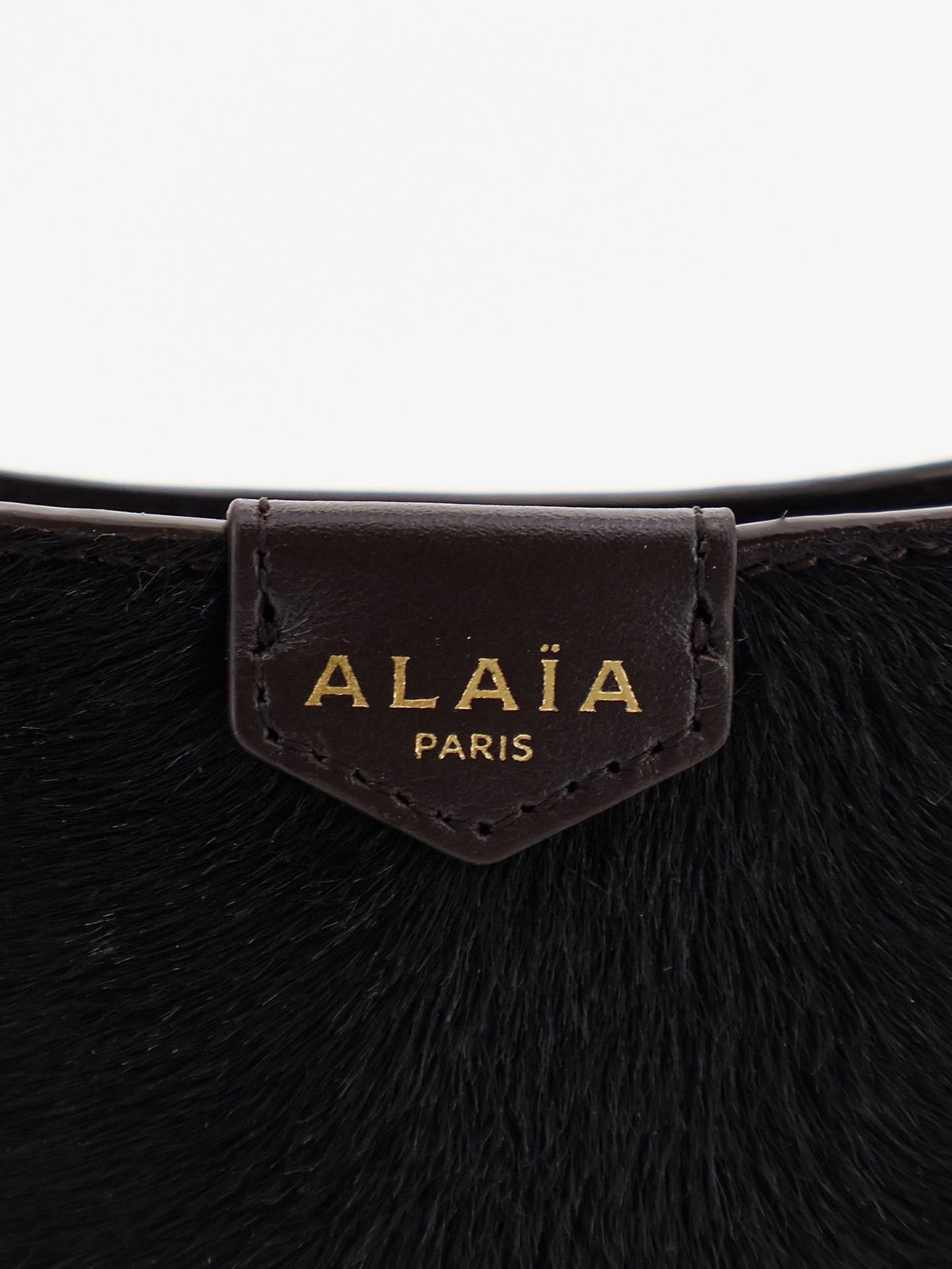 ALAÏA Women's Hobo Pony Skin Handbag Chocolat, view 5