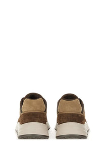 Hogan men’s hyperlight sneaker brown in brown suede with beige midsole and dark brown accents