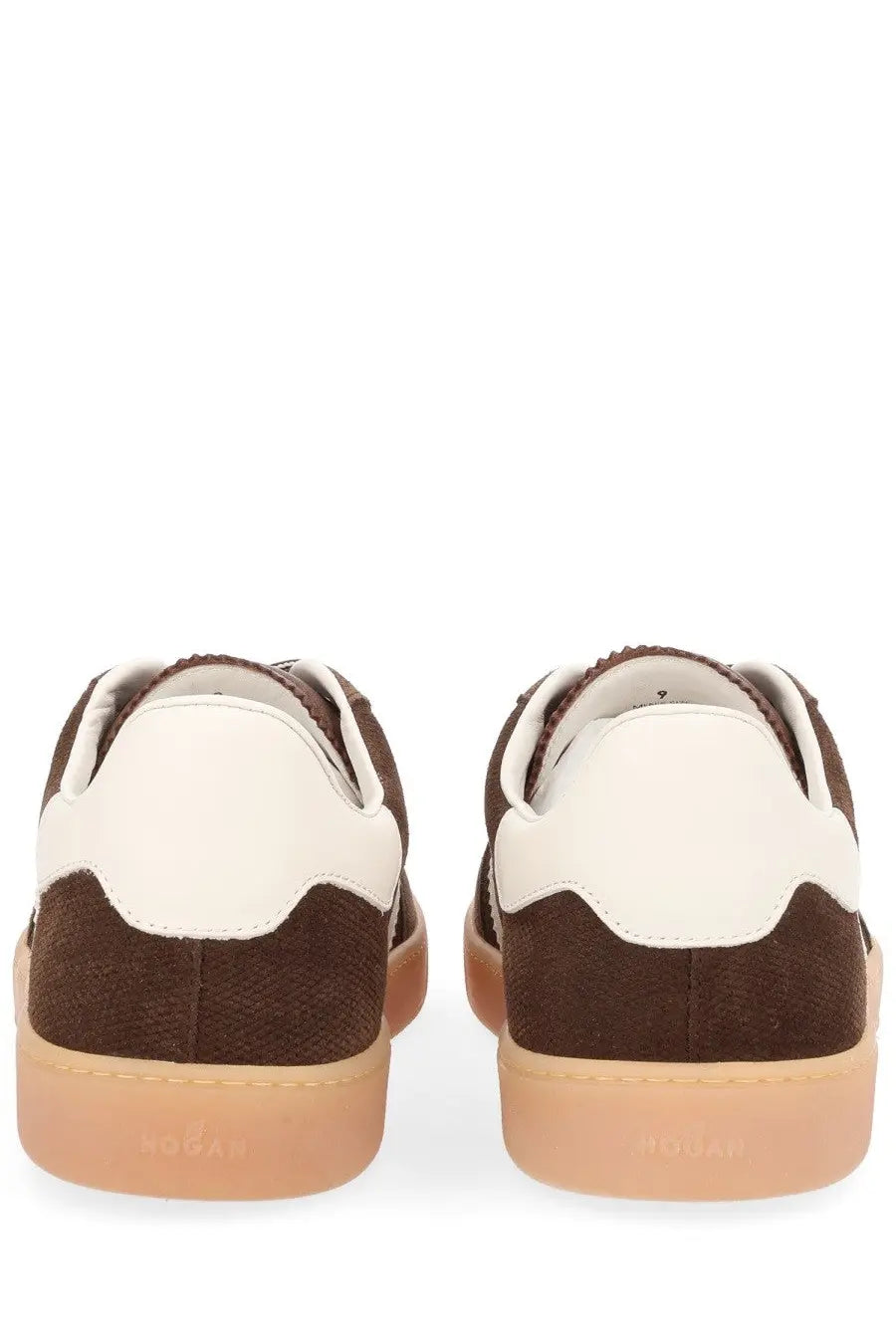 Hogan men’s sneaker cool brown in brown and cream suede with gum rubber sole low-top design