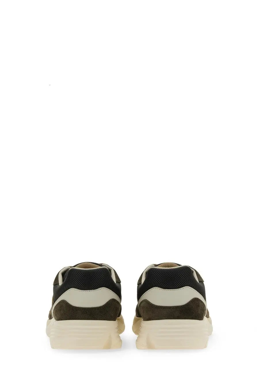 Hogan men’s sneaker grey with black and beige chunky sole featuring suede and mesh details