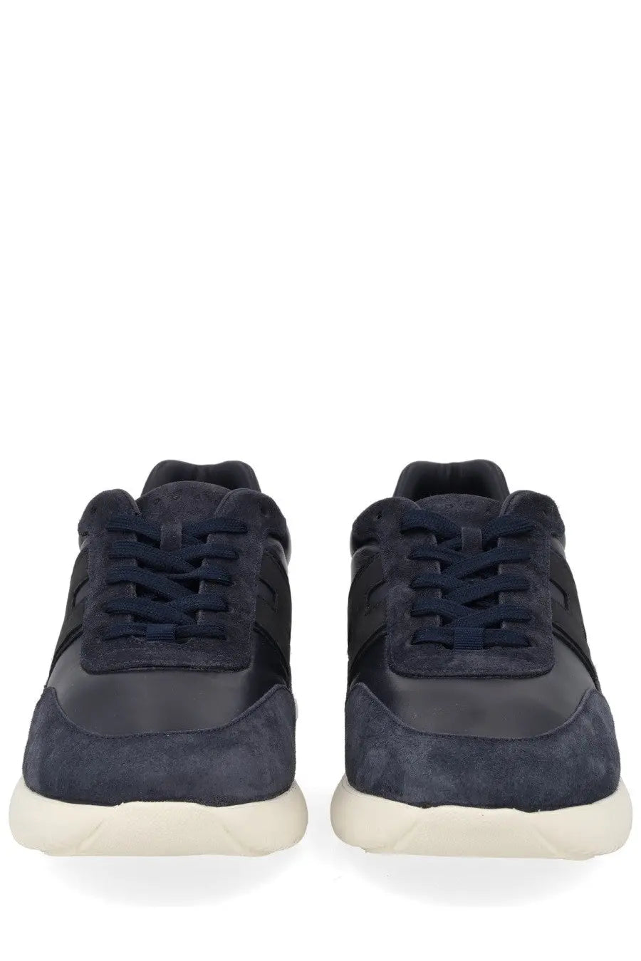 Hogan men’s suede sneaker blue in dark navy suede and leather with a white rubber sole