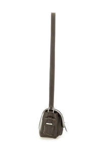 Hogan women’s small brown leather flap bag with dark olive green crossbody design and silver-toned hardware accents