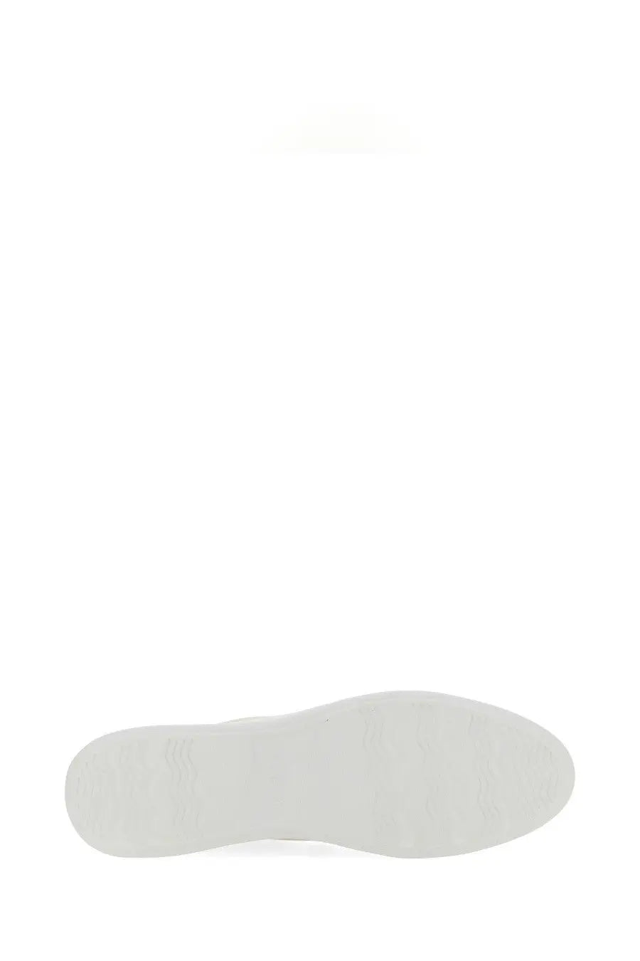 White rubber sole with smooth textured surface and rounded edges on hogan women’s rebel sneaker multicolor
