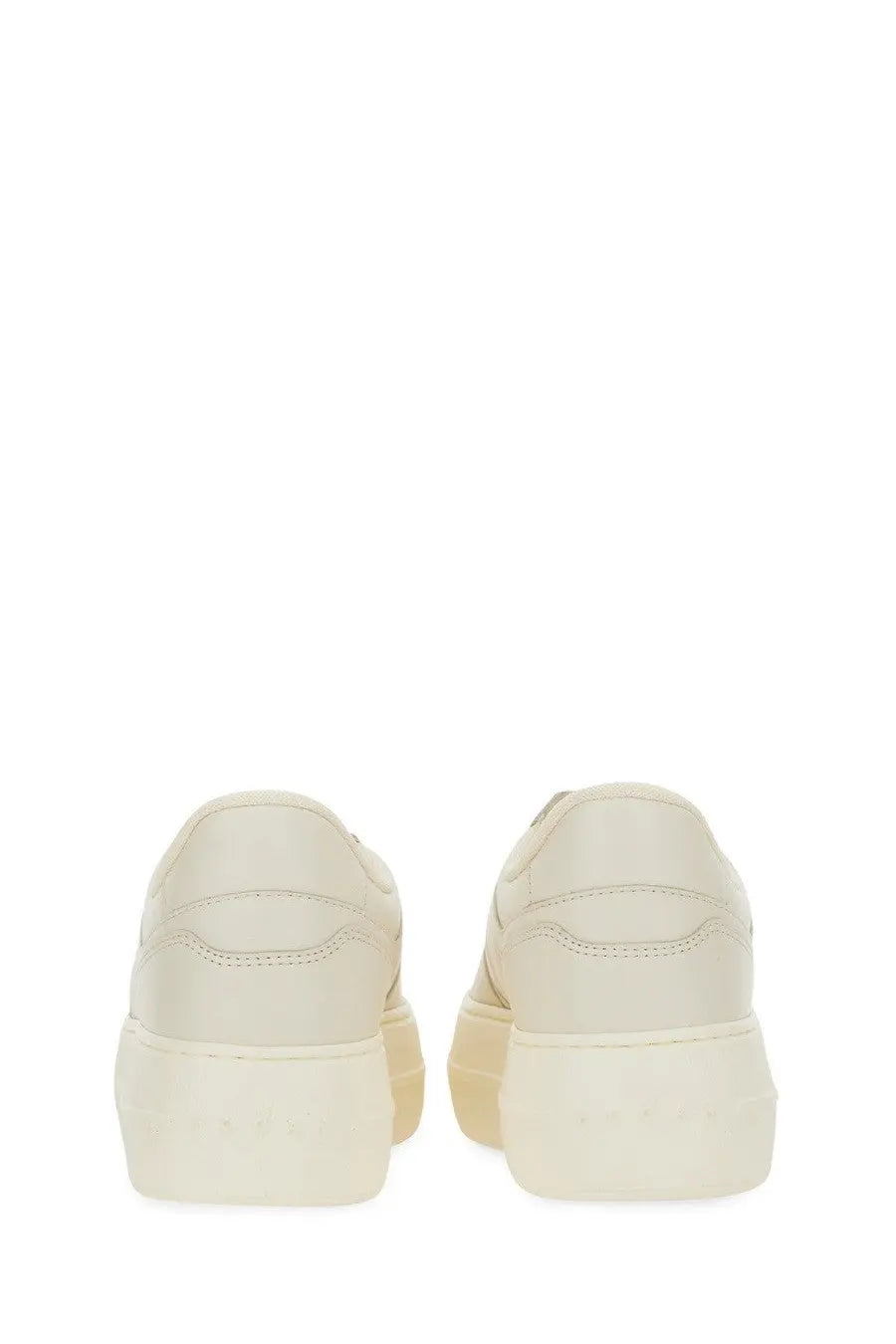 Cream-colored leather hogan women sneaker with chunky off-white rubber sole for casual wear
