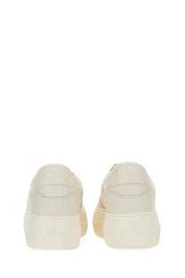 Cream-colored leather hogan women sneaker with chunky off-white rubber sole for casual wear