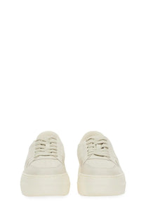 Hogan women’s sneaker Hogan Skyscraper white cream platform sneaker with smooth leather upper and matching laces