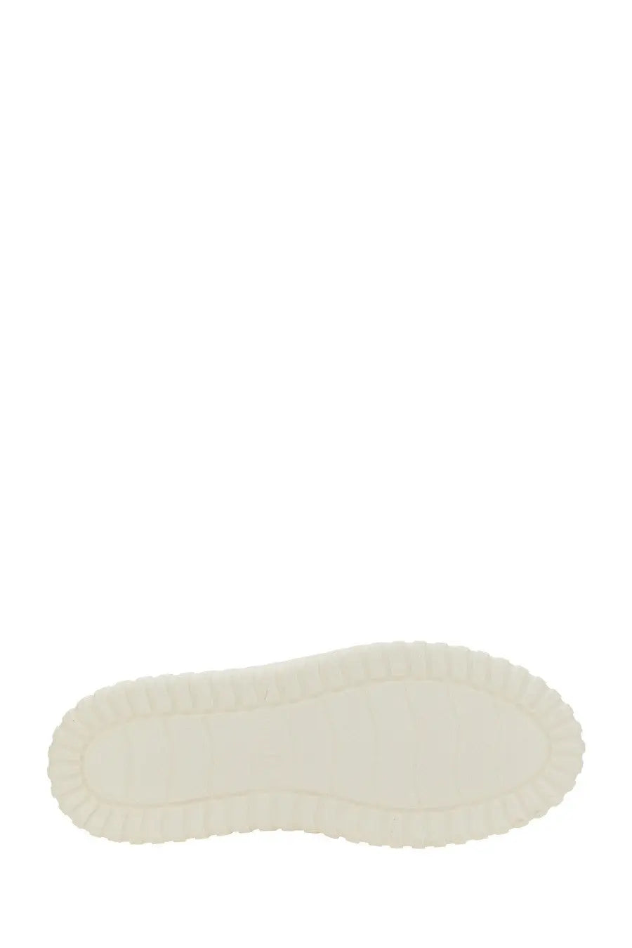 Off-white rubber sole with textured wavy edge on hogan women’s sneaker stripes beige
